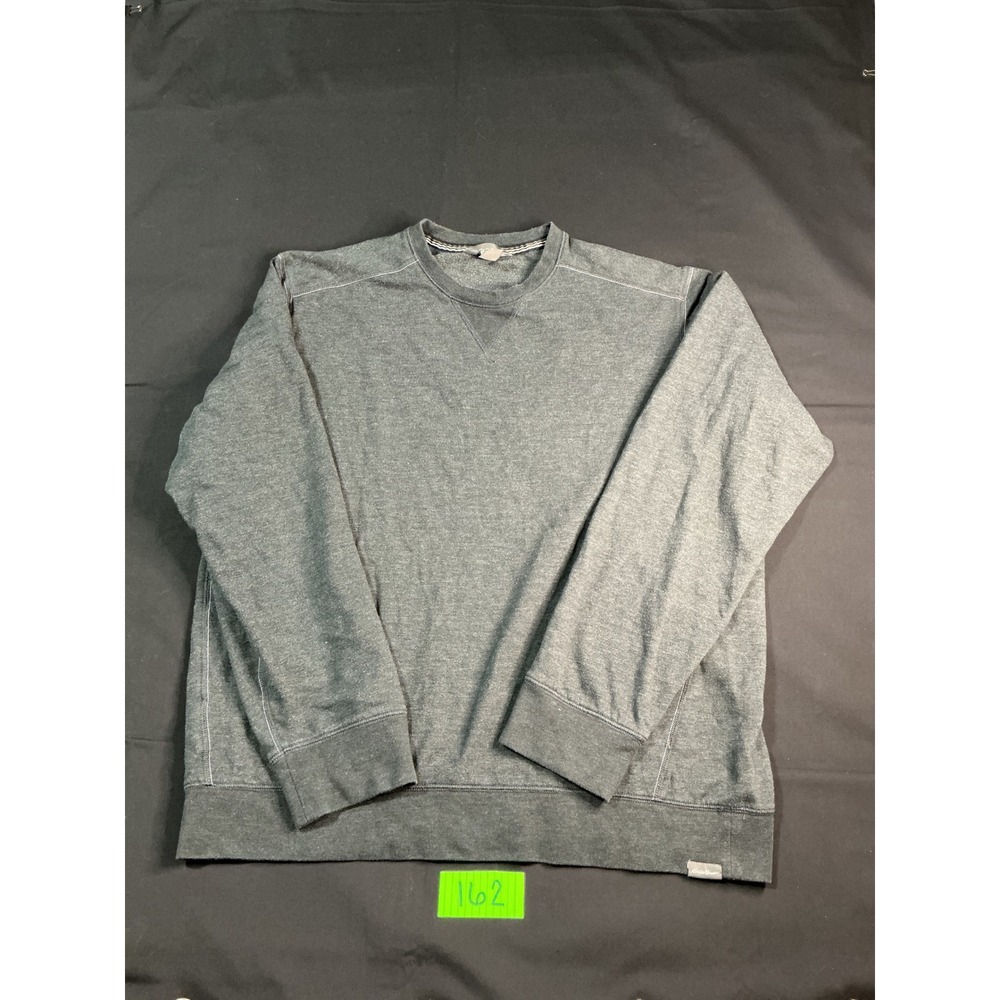 Eddie Bauer Mens Gray Crewneck Sweatshirt Large Heathered Fleece Pullover